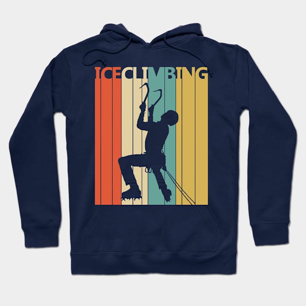 Funny Vintage Ice Climbing Gift Hoodie by GWENT